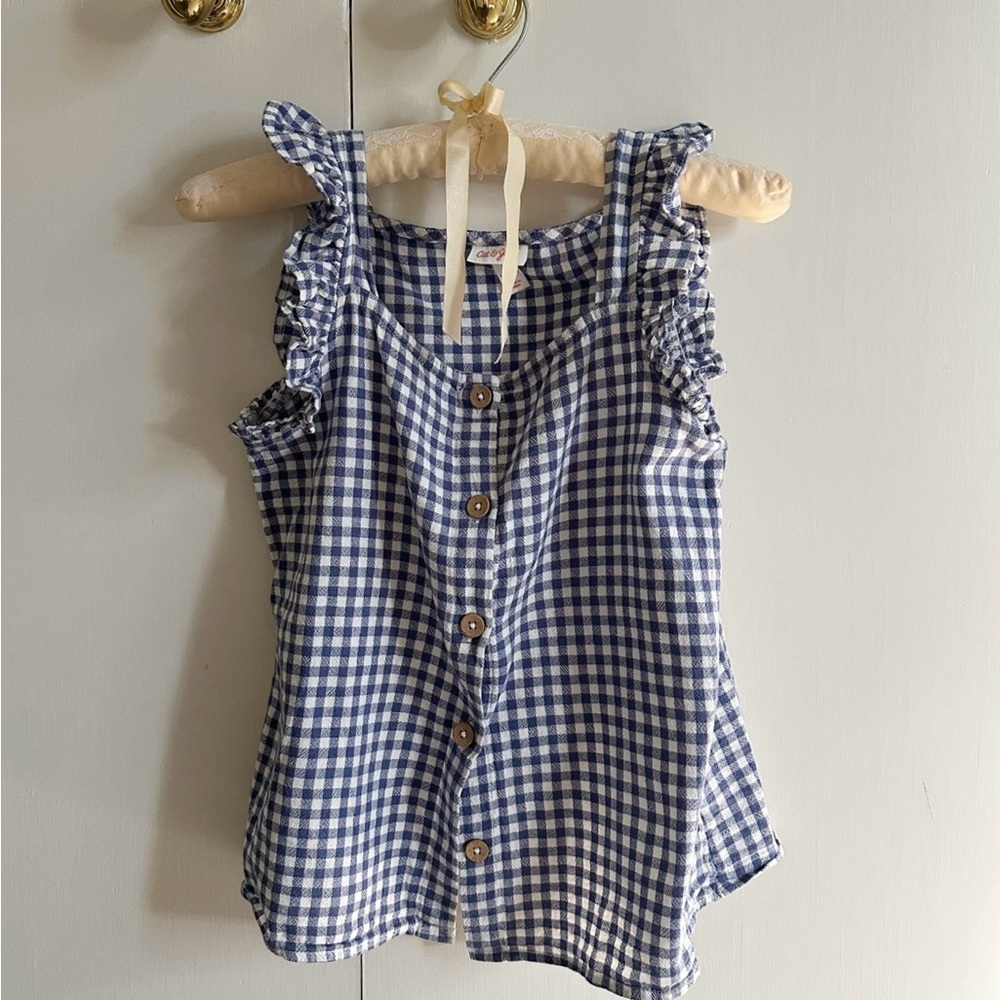 Cat & Jack girl’s gingham ruffled button-up